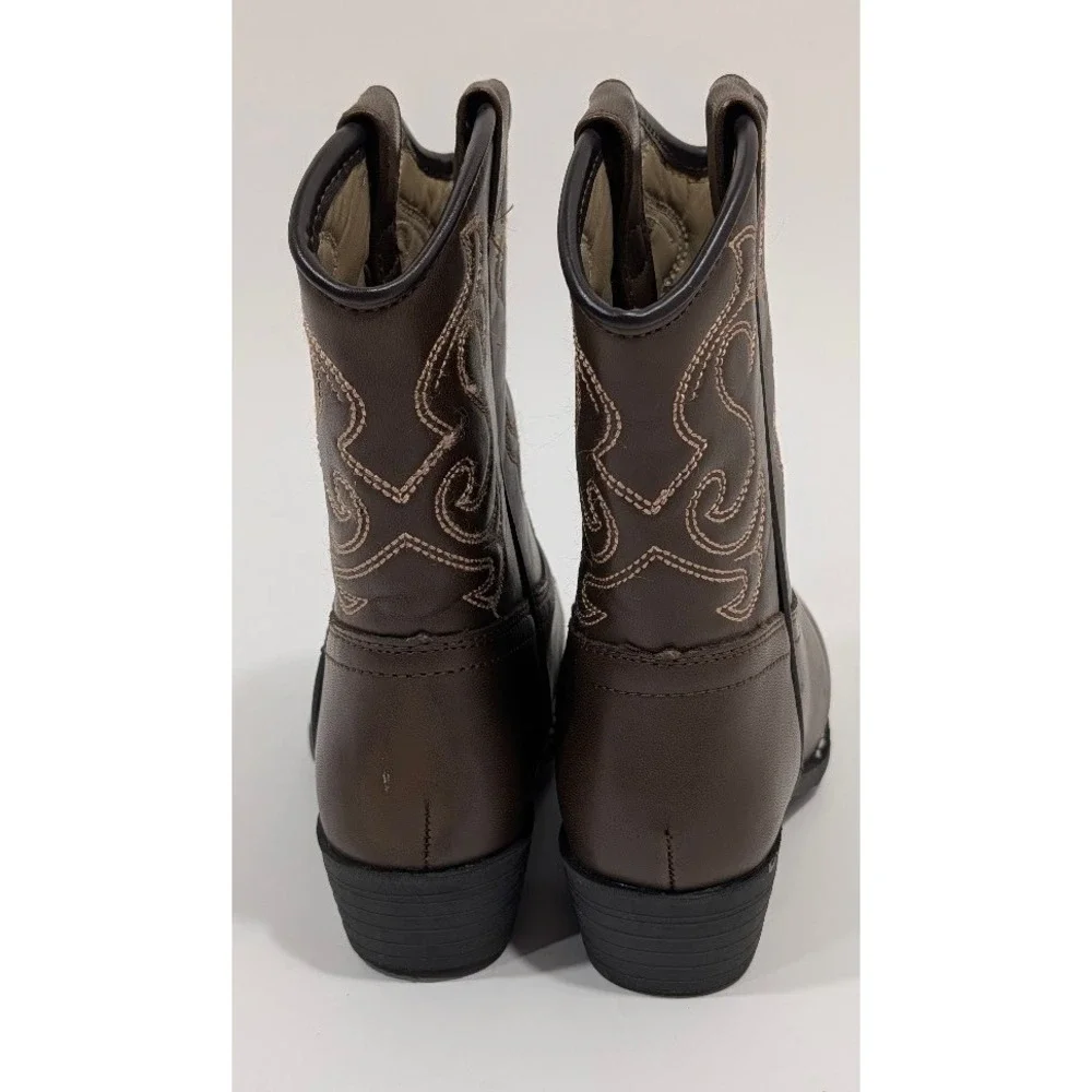 Canyon Trails Toddler Cowboy Boots Brown Faux Leather Sz 9M CT-101-BRN Excellent